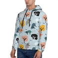 thumbnail image 3 of Uemuo Elephant Tree Pattern Men's Hoodie - Casual Pullover Hoodie with Kangaroo Pocket, Stylish Hooded Sweatshirt for Everyday Wear-4X-Large, 3 of 7