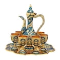 thumbnail image 2 of Juego de cafeteras turcas Artesanía que incluye bandeja de té Tetera y tazas de té Juego de tazas turcas decorativas Jarra de vasos para decoraciones Azul, 2 of 8