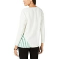 thumbnail image 2 of Alfani Womens Pleated Detail Pullover Blouse, Off-White, Large, 2 of 2