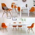 thumbnail image 3 of Lacoo Dining Chairs Pre Assembled Modern Style DSW Chair Classic Shell Armless Indoor Kitchen Dining Living Room Side Chairs Set of 4 (Orange), 3 of 6