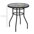thumbnail image 3 of Outsunny Table de Patio Rond de 23,6 Pouces, Table d'Appoint d'Extérieur avec Dessus en Verre, 3 of 10