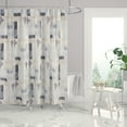 thumbnail image 2 of Levtex Home - Cerralvo - Cortina de ducha (183 x 183 cm) con ojales - Patchwork costero - Gris topo, crema, azul marino y azul, 2 of 3