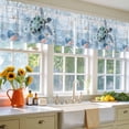 thumbnail image 4 of 2 Pack Green Sea Turtle Valance for Window Ocean Coral Starfish Vintage Blue Plank Kitchen Valance Rod Pocket Short Curtain Topper Decorative Window Treatment for Living Room Bedroom 42"x12", 4 of 8