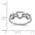 thumbnail image 2 of 925 Sterling Silver Polished Rhodium Plated Diamond Triple Love Heart Ring Size 8 2mm Wide Statement Ring for Women, 2 of 2