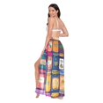 thumbnail image 3 of FORMRS Womens Long Sarong Beach Wrap Semi-Sheer Bikini Skirt Bathing Swimsuit Cover Up, Blue Jam, 3 of 7