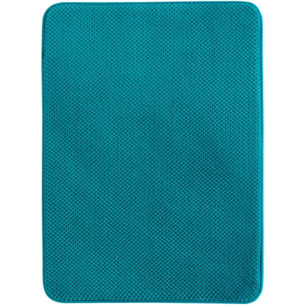 Mainstays Foam Bath Rug, Turquoise, 17" x 23.5"