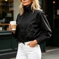 thumbnail image 4 of Njagoc3 Womens Oversized Funnel Neck Bomber Puff Jacket Windproof Waterproof Lightweight Shacket Spring Fall Outerwear, 4 of 6