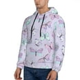 thumbnail image 2 of KLL Purple Butterfly Print Mens Hoodie Long Sleeve Casual Pullover Hooded Sweatshirt Fashion Drawstring Hoodies with Pocket-X-Large, 2 of 6