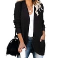 thumbnail image 1 of Cárdigan de otoño e invierno para mujer, estilo europeo y americano, con solapa curva, bolsillo grande, suéter tipo cárdigan, 1 of 6