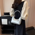 thumbnail image 3 of Bolso de hombro para mujer Bolso de hombro simple de cuero de PU Bolso de mensajero con cadena (Plata) Ndcxsfigh Para Estrenar, 3 of 5