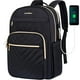 thumbnail image 1 of Mochila para portátil VANKEAN 15.6 pulgadas impermeable con puerto USB negra dorada, 1 of 5