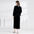 thumbnail image 4 of Traje de dos piezas con falda con volantes y cuello alto de otoño nuevo para mujer, 4 of 5