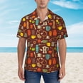 thumbnail image 4 of Daiia Retro Coffee Hawaiian Shirt for Men Gentle Cotton Regular Short Sleeve Casual-Large, 4 of 9