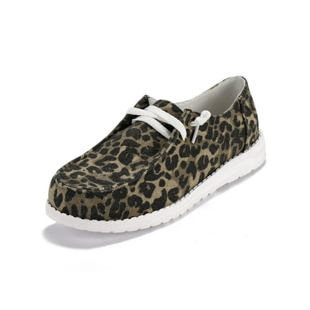 

Bellella Ladies Walking Shoe Comfortable Canvas Loafers Non-slip Shoes Leopard Print Flats Outdoor Casual Brown Leopard Print 6