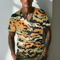 thumbnail image 2 of Men's Camouflage T-Shirt Sports Fitness Short Sleeve Military Camo Vintage Shirt Brown L, 2 of 5