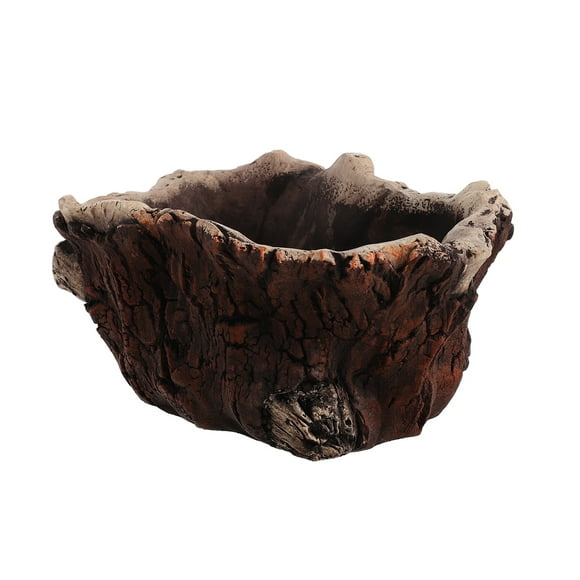 KAKOWELY Pot de Fleurs imitation Bûche Créatif en Ciment pour Plantes Succulentes d'Intérieur Pot de Fleurs en Forme de Souche Unique pour Bonsaï et Verdure