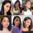 thumbnail image 4 of 4×4 Lace Front Wig Humna Hair Wig Straight Short Bob Wig Remy Hair Wig 200g 14inch, 4 of 5