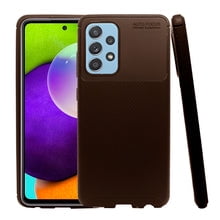 Atti Rugged Carbon Samsung A52 Cafe 1pz Mas Mica 9D ATTI Funda de Silicon Uso Rudo