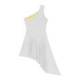 thumbnail image 6 of TiaoBug Womens Color Block Praise Liturgical Dance Dress Tunic Worship Irregular Hem Lyrical Dancewear White XL, 6 of 7