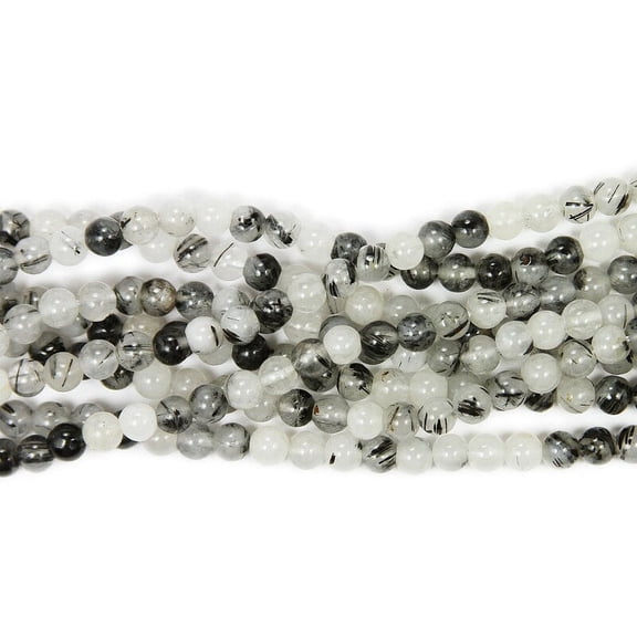 6mm Rutilated Quartz Round Beads Genuine Gemstone Natural Jewelry Making