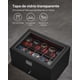thumbnail image 5 of SONGMICS Caja de Relojes de 20 Ranuras, Estuche de Relojes con Tapa de Vidrio, 2 Niveles, Cerradura, Cuero Sintético Negro y Forro Rojo Vino, 5 of 6