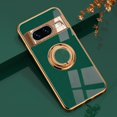thumbnail image 5 of for Google Pixel 8 Case with Ring Holder Magnetic Aesthetic Google Pixel 8 Phone Case Silicone Soft TPU Thin White Cover 360° Rotatable Metal Kickstand (Dark Green), 5 of 7