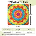 thumbnail image 2 of Colorful Tie Dye Mandala Pattern Square Fitted Tablecloth with Elastic Edge,Square Table Cover,Washable Elastic Table Cover for Home Kitchen Party Decor 36"x36", 2 of 6