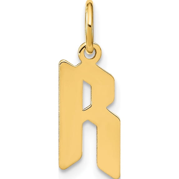 14K Yellow Gold 14Ky Letter R Initial Pendant - Jbsp