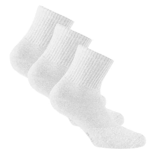 Rohner Basic calcetines quarter unisex, pack de 3 - quarter deportivo, mezcla de algodón, color liso Blanco 39-42