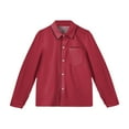 thumbnail image 4 of Girls Long Sleeve Button Down Shirt Classic Collared School Uniform Blouse with Front Pocket for Kids Teens, 4 of 4