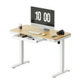 thumbnail image 4 of FunniHomi 48" Width Home Office Electric Standing Desk with Drawers, Sit Stand Desk with Storage, USB Charging, Height Adjustable Computer Desk for Home Office, Bamboo Top and White Adjustable Frame, 4 of 10