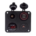 thumbnail image 4 of Socket Panel Dual USB Power Outlet 4.2A LED Voltmeter Cigar Lighter Socket Car Marine Boat RV Truck, 4 of 7