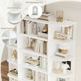 thumbnail image 5 of Homfa 7-Tier Triple Wide Bookcase, 84.6" Tall Bookshelf with Curved Display Shelves for Living Room Home Office Study, White, 5 of 8