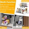 thumbnail image 5 of Under Sink Organizers and Storage 2 Tier Slide Out Kitchen Cabinet Organizer Sturdy Metal Bathroom Storage (White, 2 Pack), 5 of 13