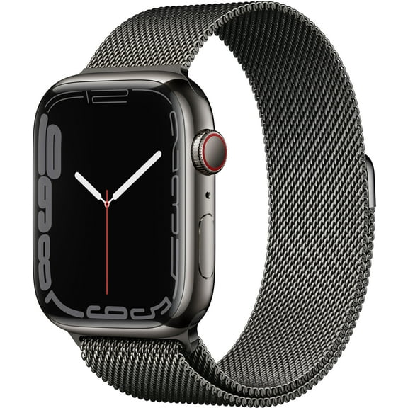 Restored Apple Watch Gen 7 Series 7 Cell 45mm Graphite Stainless Steel - Graphite Milanese Loop MKJJ3LL/A (Refurbished)