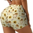 thumbnail image 2 of Fotbe Watercolor Bee Honey Honeycomb Bee Seamless Shorts, Womens Workout Shorts High Waist Stretch Booty Short for Gym/Yoga/Running/Biking-X-Large, 2 of 9