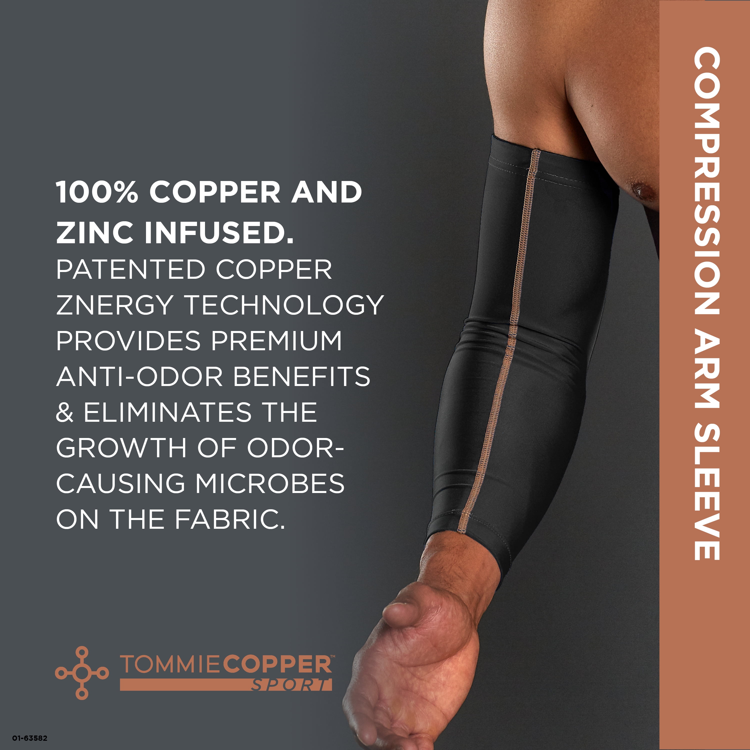 Tommie Copper Sport Compression Arm Sleeve, Black, Small/Medium, 1 Count  per Pack