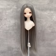 thumbnail image 3 of 1/4 Doll Wig Soft High Temperature Silk Long Straight Hair Doll Wig for Collection, 3 of 7