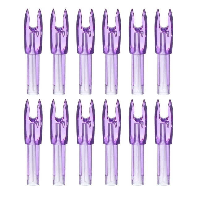 Uxcell Archery Arrows Nocks, Plastic Insert Arrow Nock Replacement Arrow Tails for Hunting Shooting Compound Recurve Bow Clear Purple