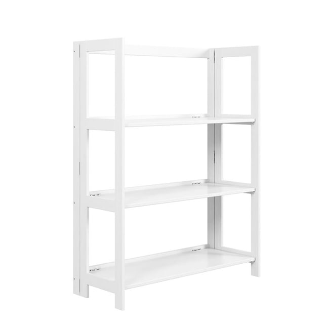 Pemberly Row Bibliothèque Pliante Moderne en Bois Massif à 3 Tablettes, Blanc