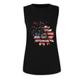 thumbnail image 4 of Pompotops Été Femmes Drapeau Américain Débardeurs USA Drapeau Étoiles Rayures Imprimé Sans Manches T-Shirt Tee Shirts, 4 of 5