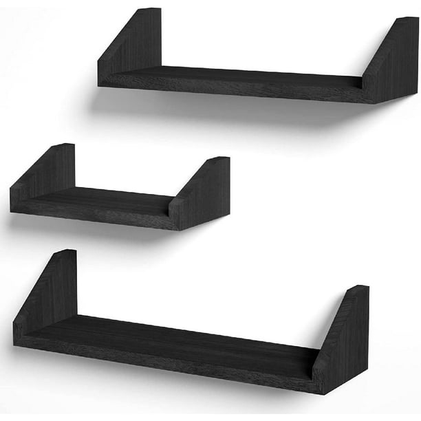 Floating Shelves Wall Mounted Solid Wood Wall Shelf Display Ledge Storage Shelves for Living