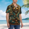 thumbnail image 2 of KLL Men's Hawaiian Shirt Short Sleeve Button Down Beach Shirts-Creekside Meditating Puppy, 2 of 5