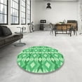 thumbnail image 4 of Ahgly Company Machine Washable Indoor Round Transitional Jade Green Area Rugs, 3' Round, 4 of 7