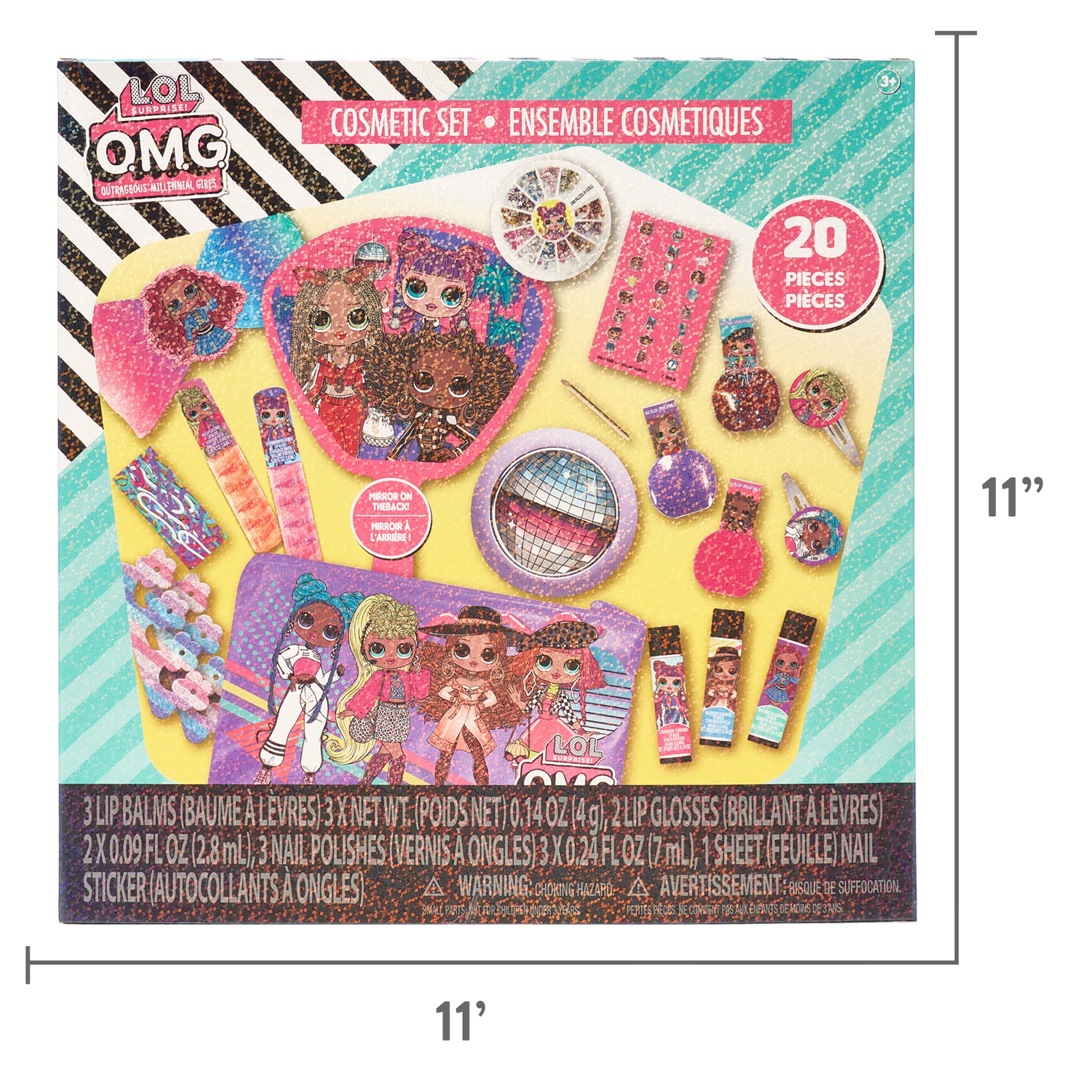 L O L Surprise Townley Girl Mega Makeup Set Pieces Including Lip Gloss Nail Polish Nail Gems And Mirror Ages 3 Walmart Com