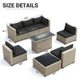 thumbnail image 3 of MRUAKA Outdoor Patio Furniture Set, 8-Piece Modular Sectional Sofa With Tea Table、Gas stove table and Free Cushion, PE Wicker Outdoor Conversation Set for Patio, Garden, Backyard,black, 3 of 10