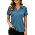 thumbnail image 3 of Women's Quick Dry Polos Shirt, Lightweight Breathable Performance Polos, Short Sleeve UPF 50+ Outdoor Golf 1/4 Zip Shirt, 3 of 7
