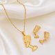 thumbnail image 5 of Anniyo Egyptian Queen Nefertiti Pendant Necklace Earrings Sets Jewelry Gold Plated Wholesale Jewellery #010006, 5 of 5