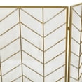 thumbnail image 5 of DecMode Gold Modern Metal Zigzag Pattern Fireplace Screen, 52"W x 31"H, 5 of 12