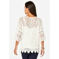 thumbnail image 2 of Roaman's Women's Plus Size Scallop Trim Crochet Cardigan, 2 of 4